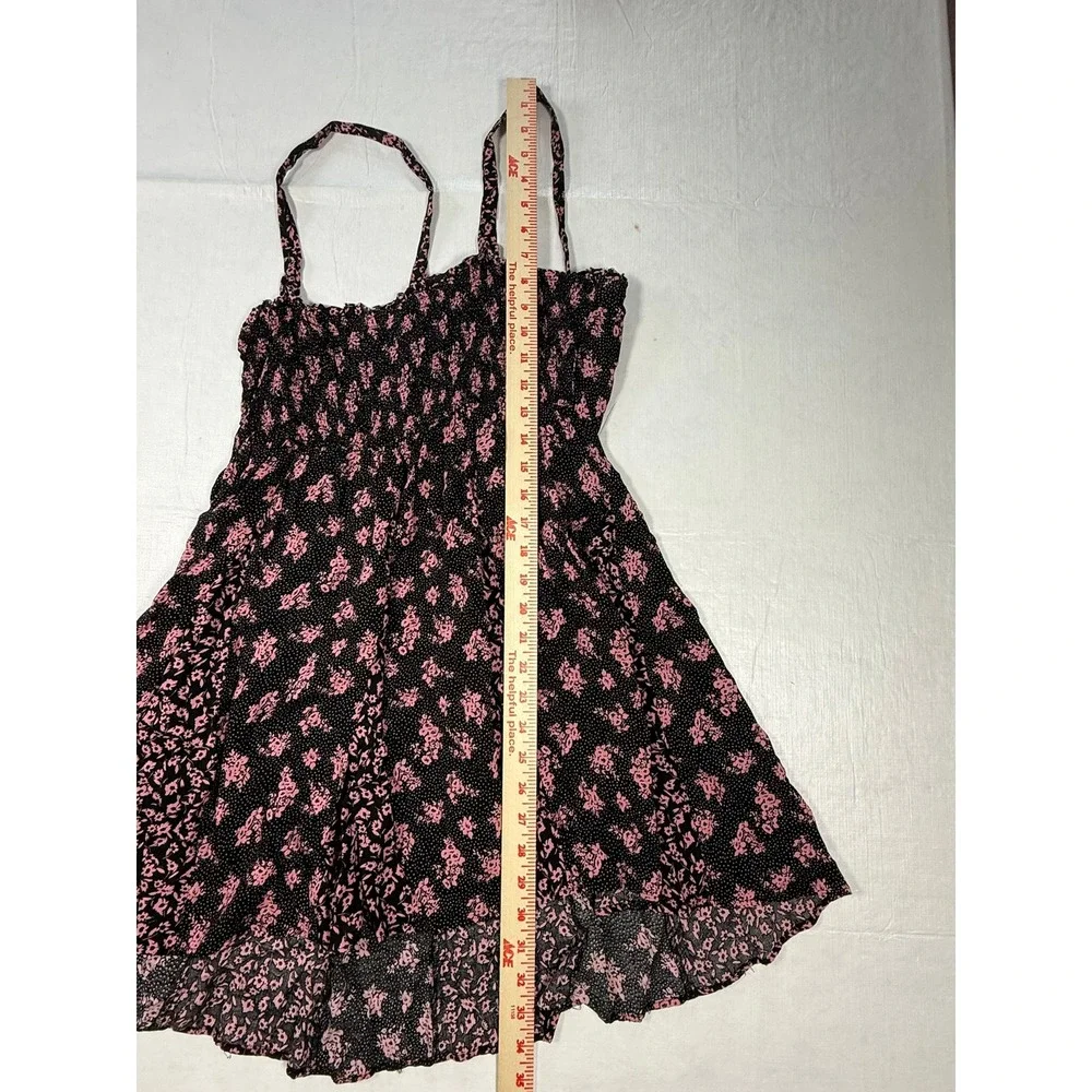 Free People Mini Dress Size L Black Mixed Floral Print Slip Dress